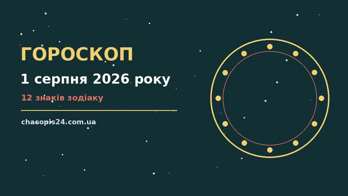 Гороскоп на 1 серпня 2026 року: ритм дня для 12 знаків для нових справ і розмов