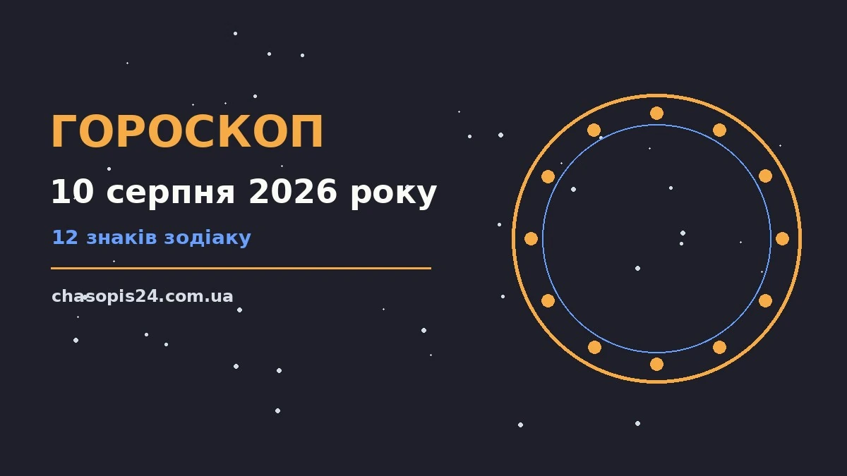 Гороскоп на 10 серпня 2026 року: ритм дня для 12 знаків для нових справ і розмов