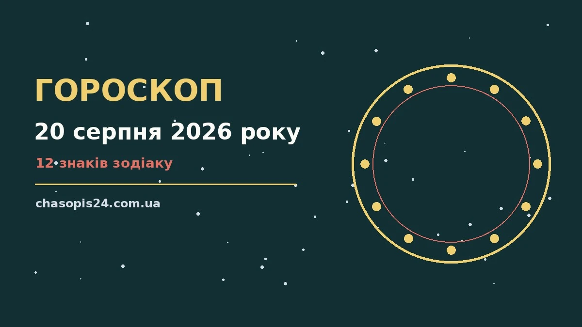 Гороскоп на 20 серпня 2026 року: ритм дня для 12 знаків для нових справ і розмов