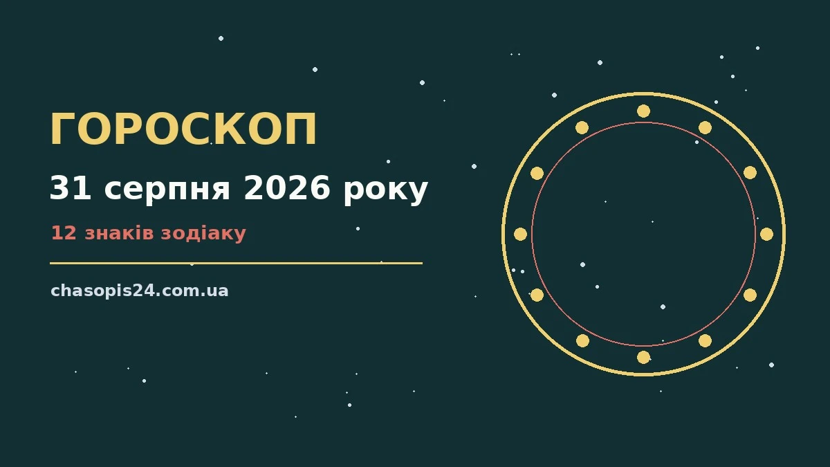 Гороскоп на 31 серпня 2026 року: ритм дня для 12 знаків для нових справ і розмов